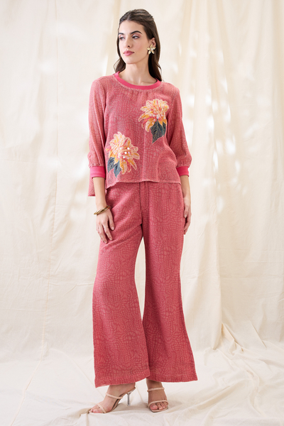 Sougat Paul Ravya Appliqued Co-ord Set Indian designer wear online shopping melange singapore