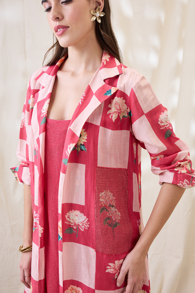 Sougat Paul Ravya Dress With Embellished Jacket Indian designer wear online shopping melange singapore

