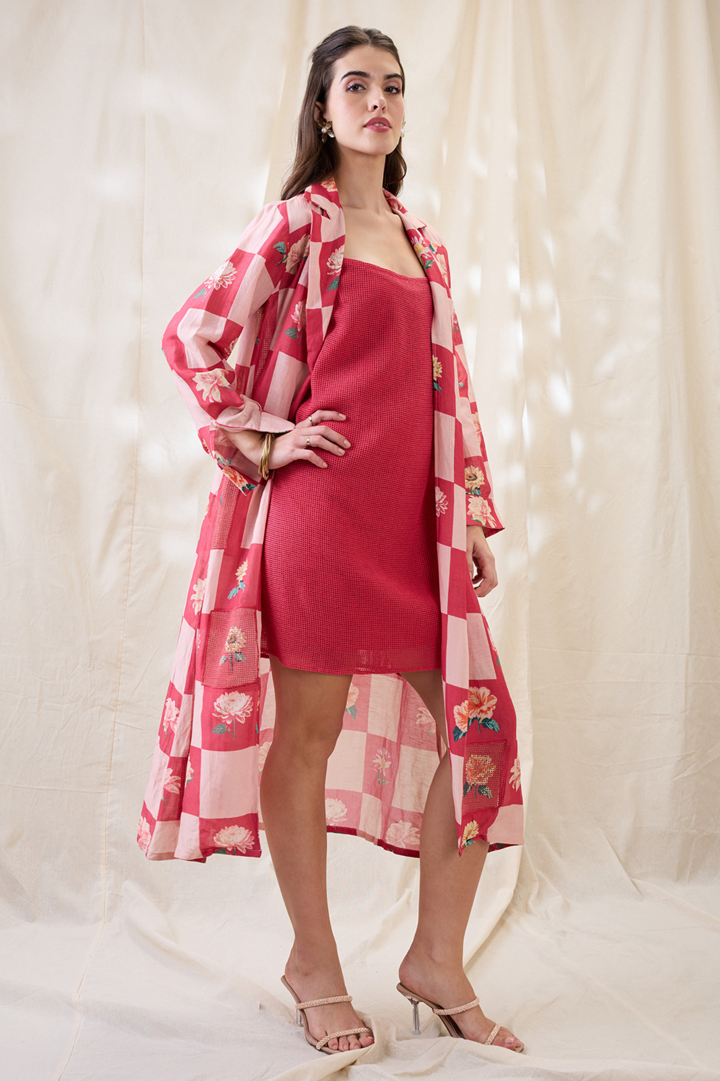 Sougat Paul Ravya Dress With Embellished Jacket Indian designer wear online shopping melange singapore
