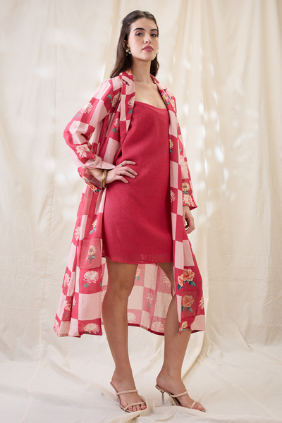 Sougat Paul Ravya Dress With Embellished Jacket Indian designer wear online shopping melange singapore
