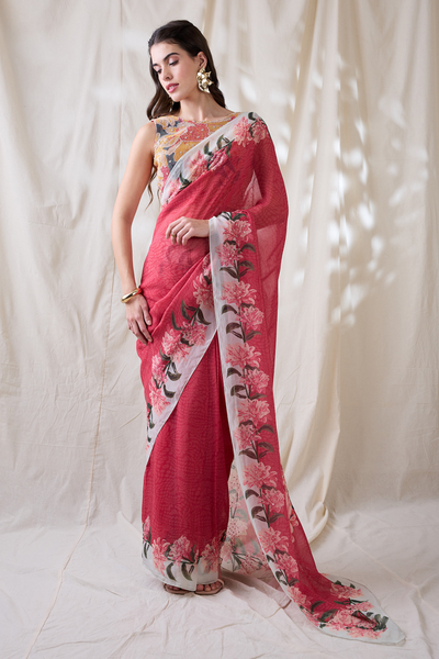 Sougat Paul Ravya Embellished Pre-stitched Saree Set Indian designer wear online shopping melange singapore