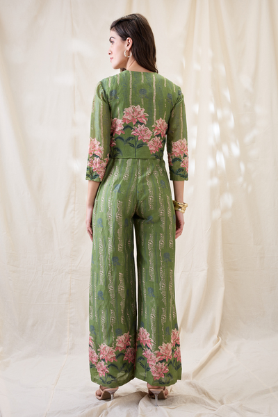 Sougat Paul Ravya Embroidered Jumpsuit Set Indian designer wear online shopping melange singapore