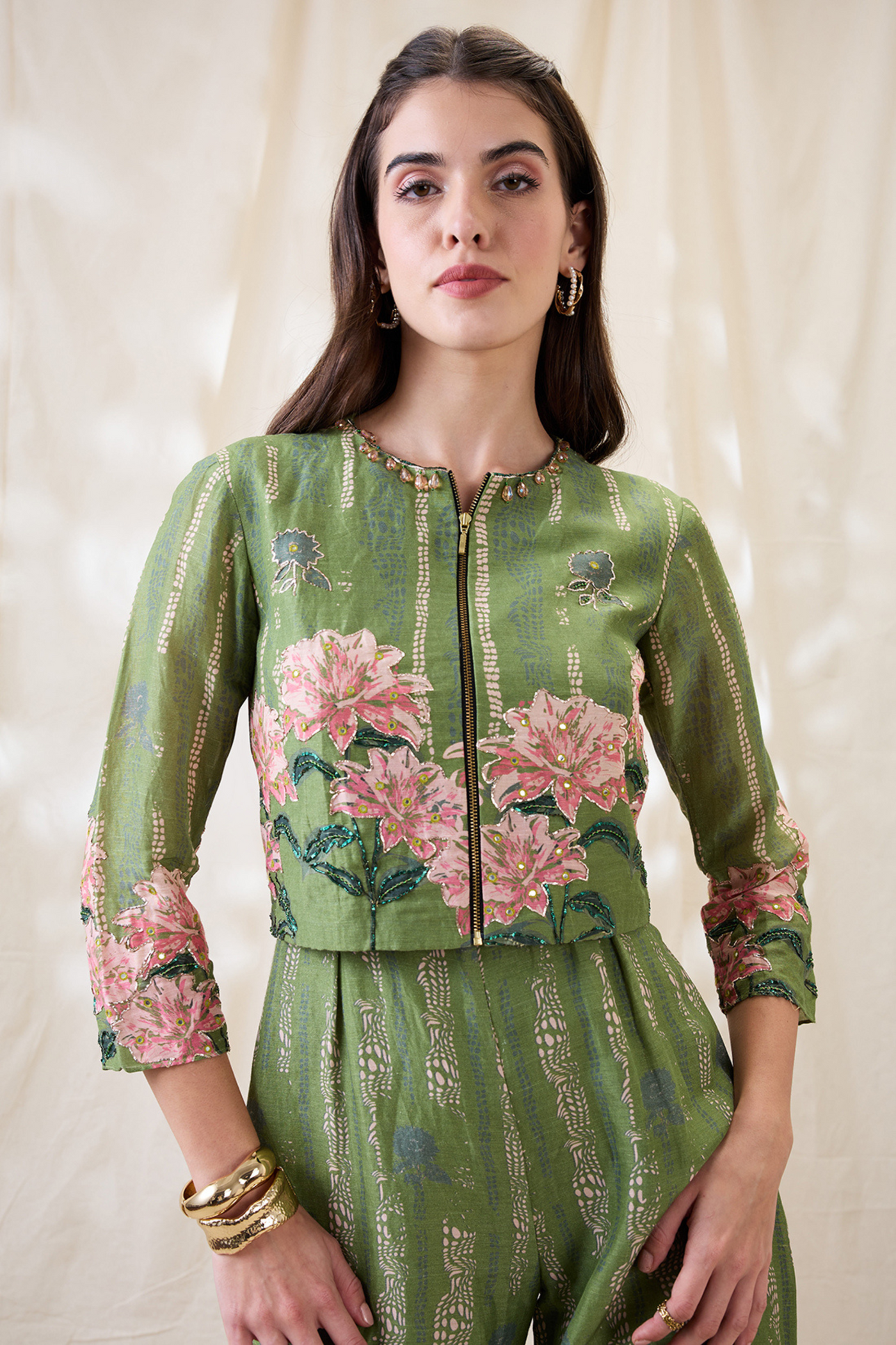 Sougat Paul Ravya Embroidered Jumpsuit Set Indian designer wear online shopping melange singapore
