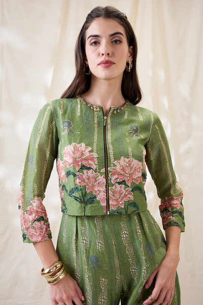 Sougat Paul Ravya Embroidered Jumpsuit Set Indian designer wear online shopping melange singapore