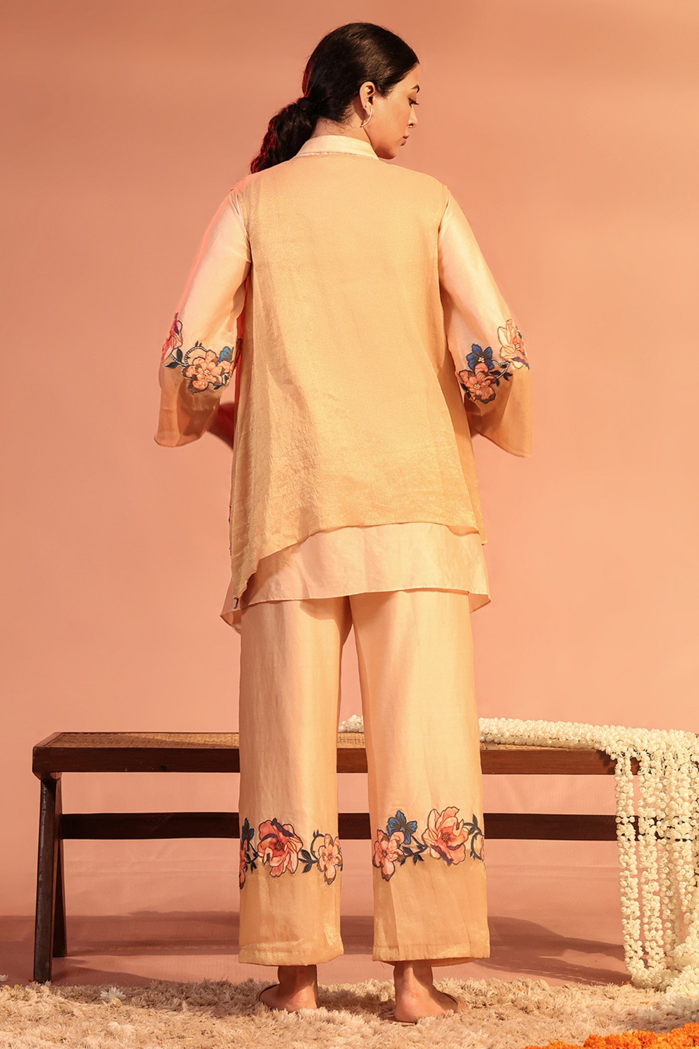 Sadira embroidered Kurta set with jacket Melange Singapore online Shopping Indian Designer Wear Sougat Paul