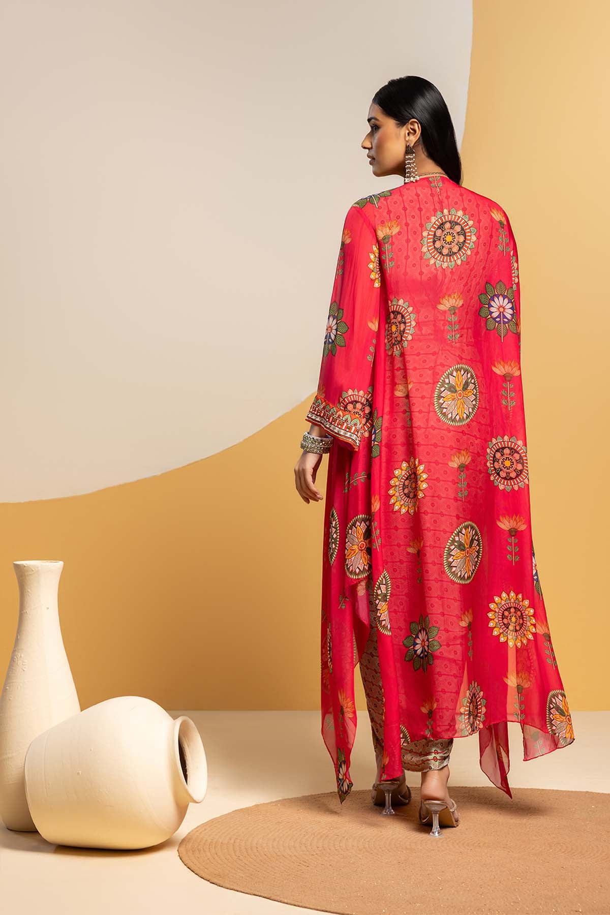 Sougat Paul Taarani Embellished  Drape Dress Set indian designer wear online shopping melange singapore 