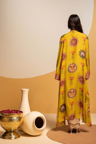 Sougat Paul Taarani Embellished Drape Dress Set Multi indian designer wear online shopping melange singapore 
