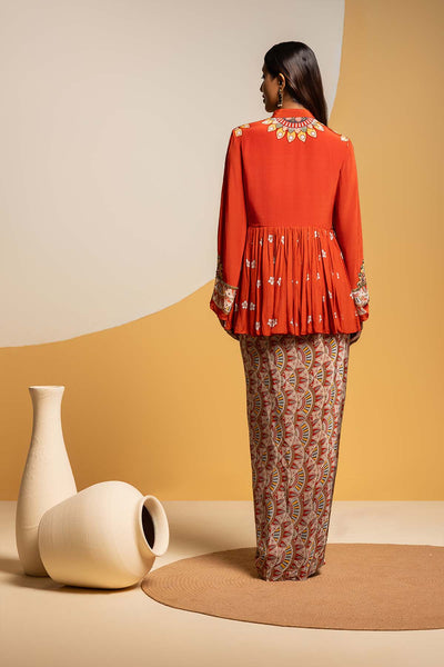 Sougat Paul Taarani Embellished Drape Skirt Set indian designer wear online shopping melange singapore 