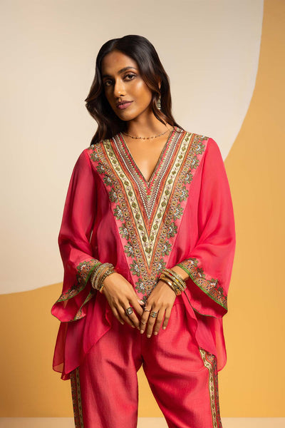 Sougat Paul Taarani Embellished V-neck Co-ord  Set indian designer wear online shopping melange singapore 