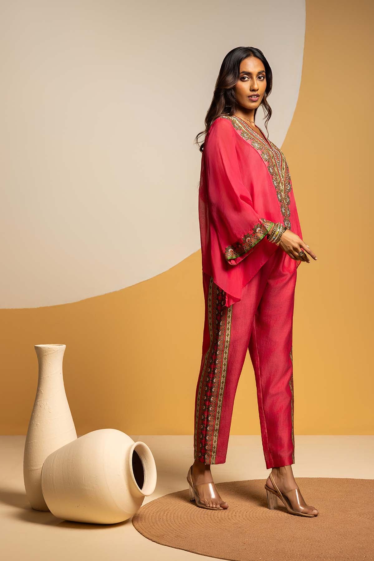 Sougat Paul Taarani Embellished V-neck Co-ord  Set indian designer wear online shopping melange singapore 