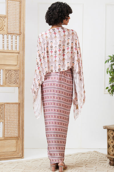 Sougat Paul Tabriz Embellished Drape Dress Set indian designer wear online shopping melange singapore
