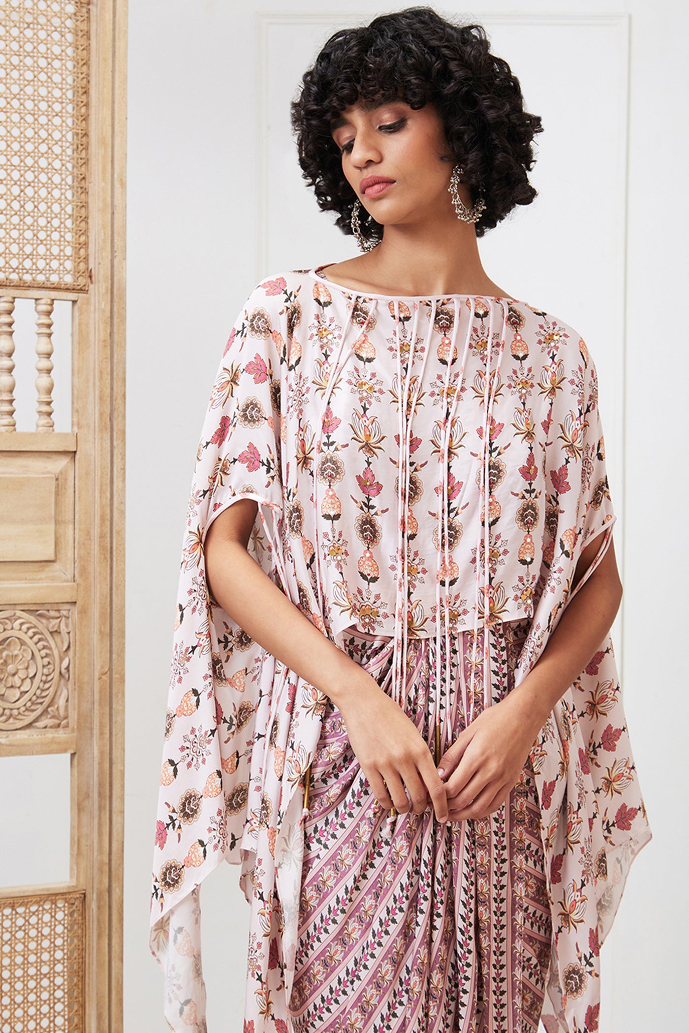 Sougat Paul Tabriz Embellished Drape Dress Set indian designer wear online shopping melange singapore