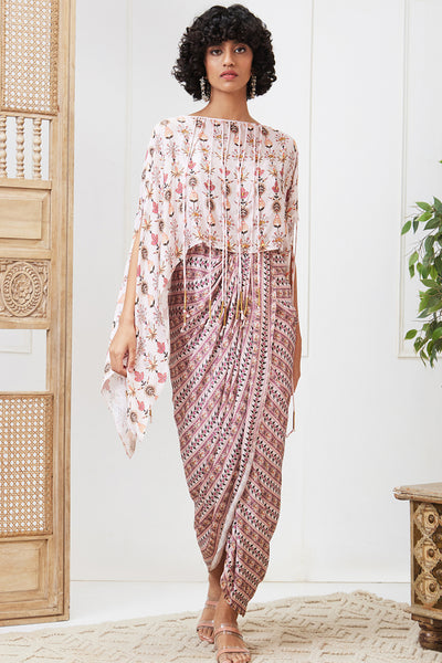 Sougat Paul Tabriz Embellished Drape Dress Set indian designer wear online shopping melange singapore