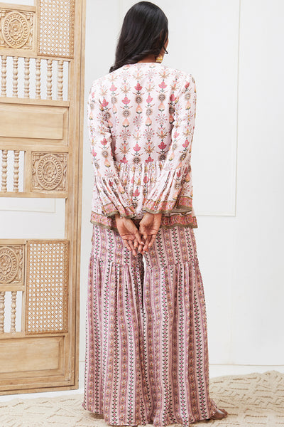 Sougat Paul Tabriz Embroidered Sharara Set indian designer wear online shopping melange singapore