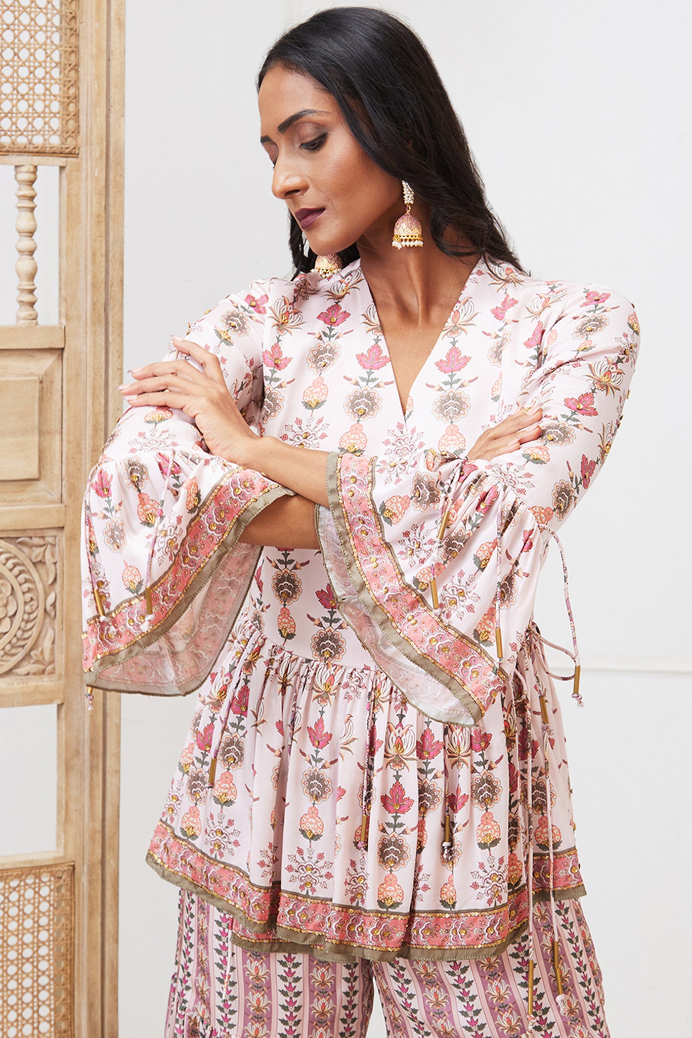 Sougat Paul Tabriz Embroidered Sharara Set indian designer wear online shopping melange singapore