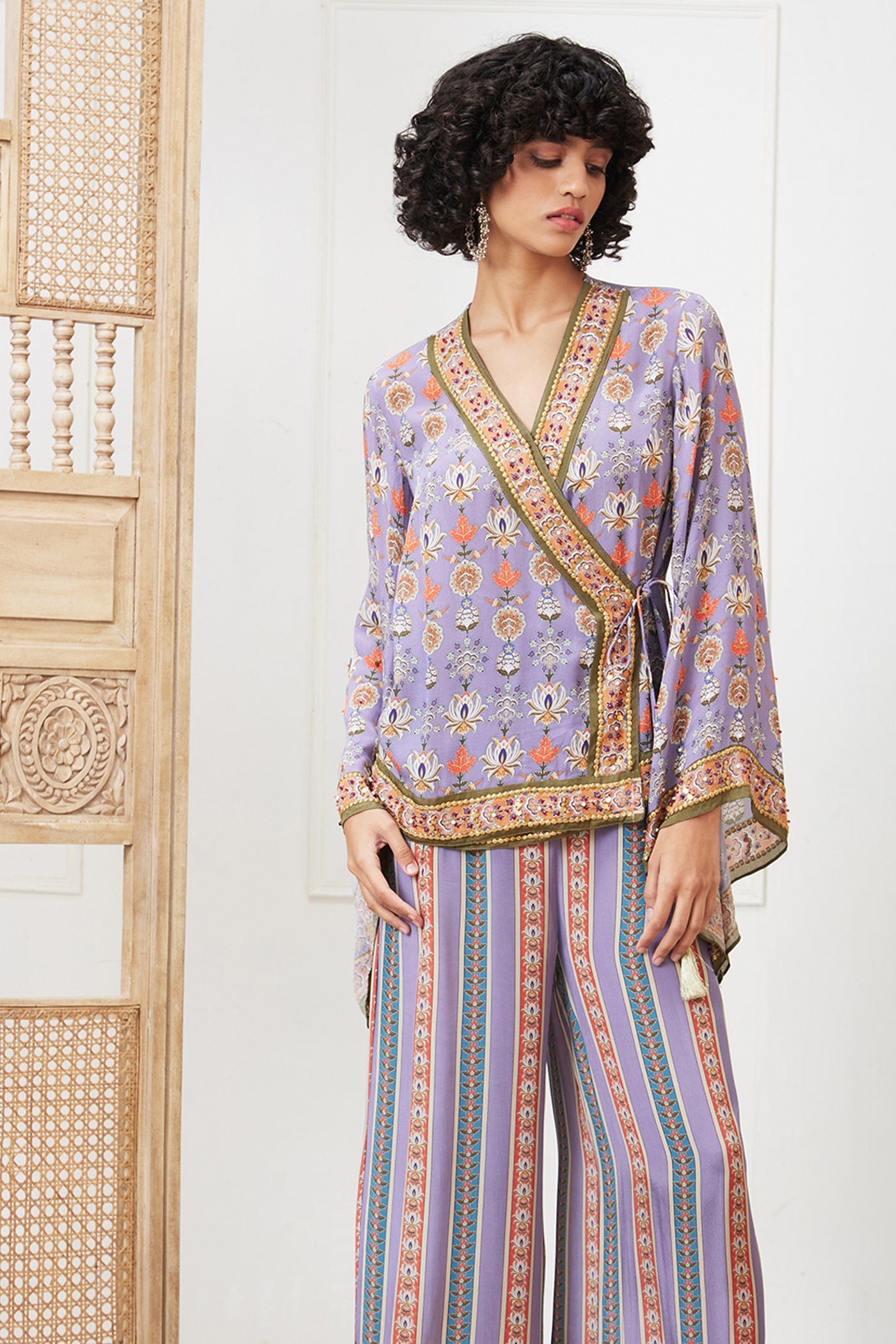 Sougat Paul Tabriz Embroidered Angarkha Set indian designer wear online shopping melange singapore