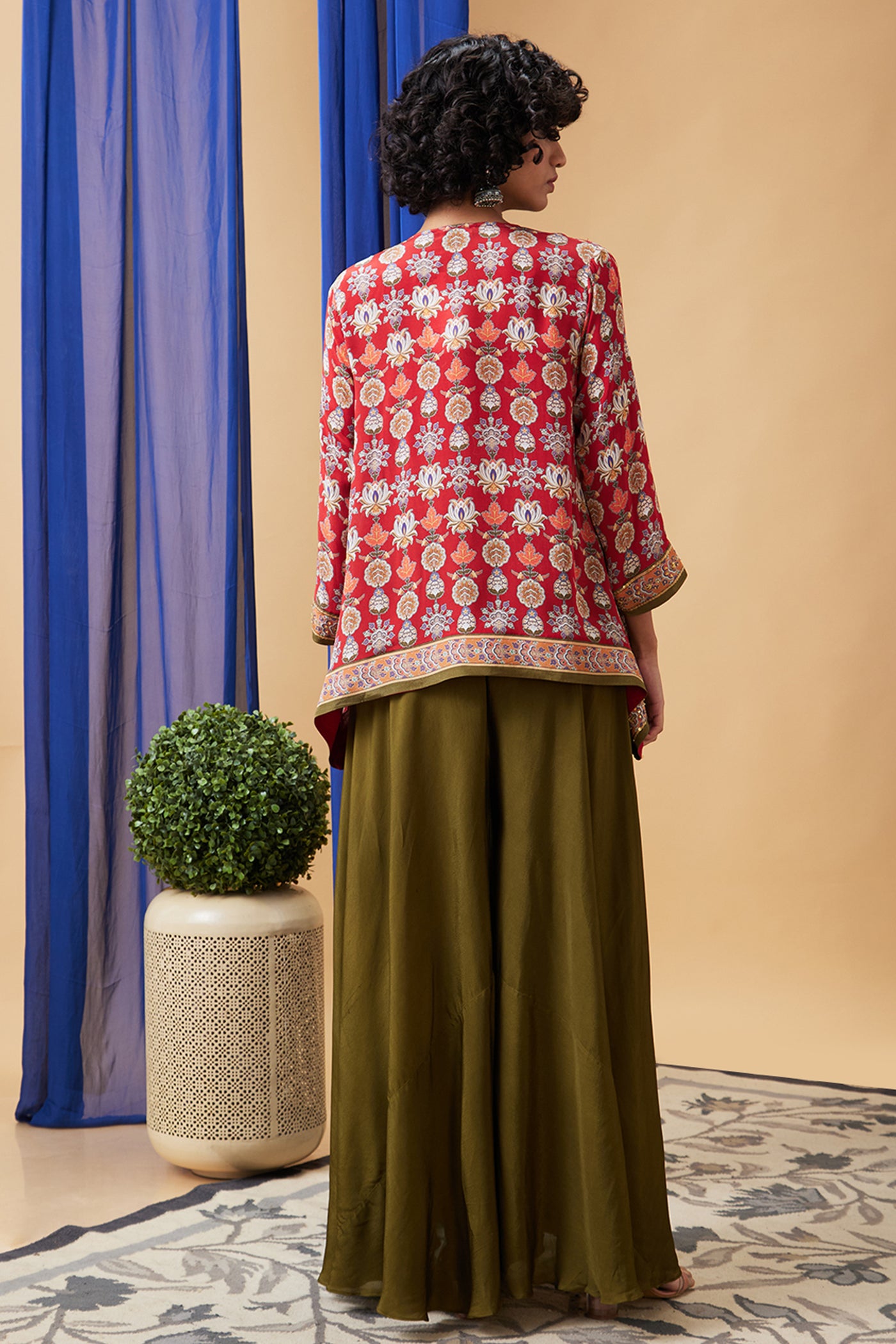 Sougat Paul Tabriz Embroidered Palazzo Sett indian designer wear online shopping melange singapore