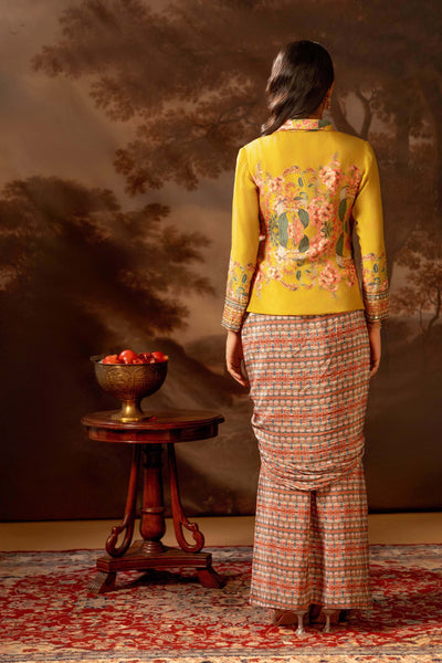 Sougat Paul Tamaya Embellishment Drape Saree Jacket Set indian designer wear online shopping melange singapore