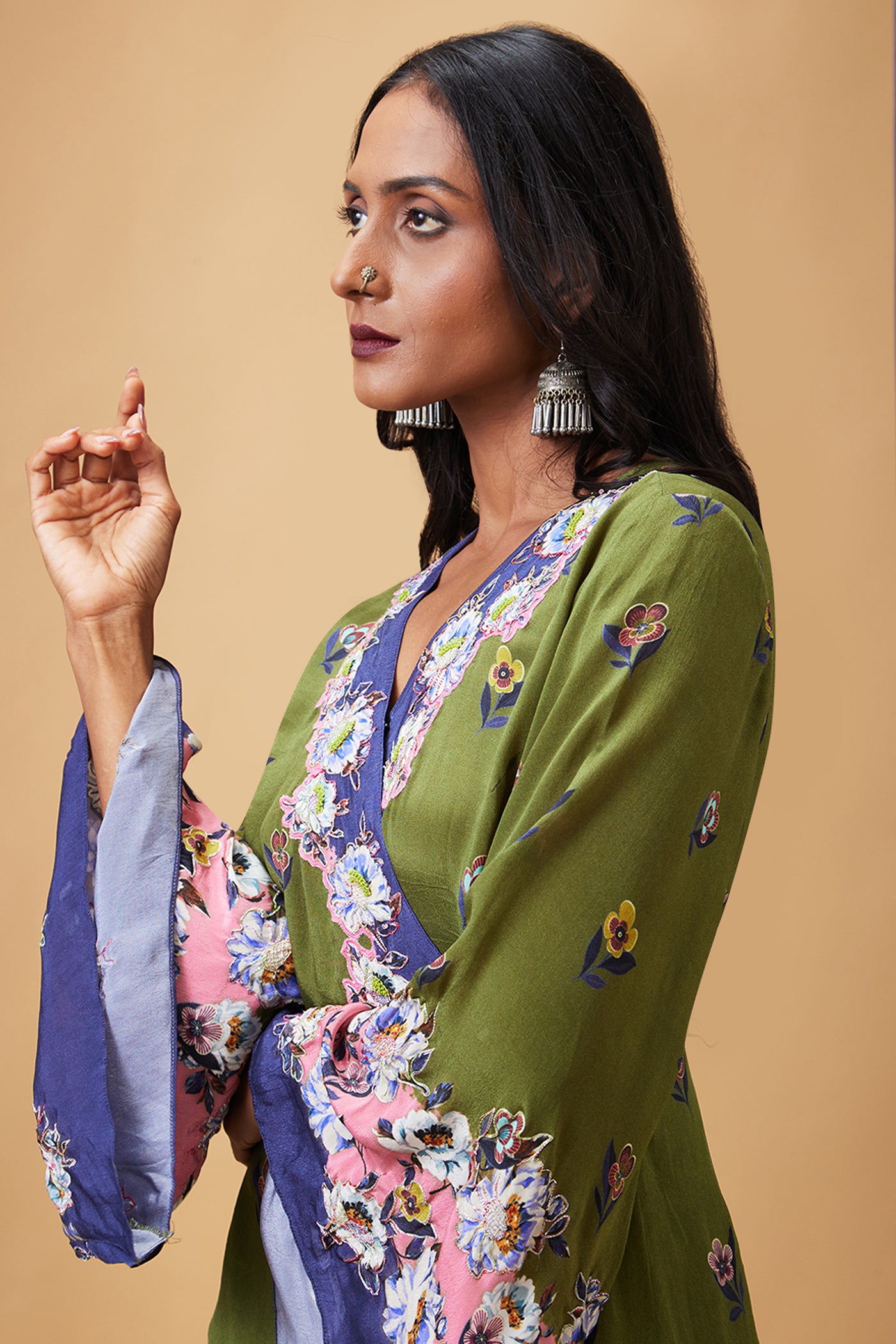 Sougat Paul Tasnim Embroidered Angarkha Set indian designer wear online shopping melange singapore