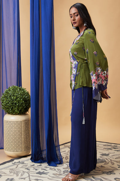 Sougat Paul Tasnim Embroidered Angarkha Set indian designer wear online shopping melange singapore