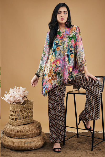 Sougat Paul Tropical Twilight Embellished Kurta Set indian designer wear online shopping melange singapore