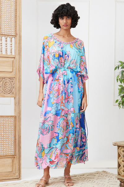 Sougat Paul Zaynab Embroidered Maxi dress indian designer wear online shopping melange singapore