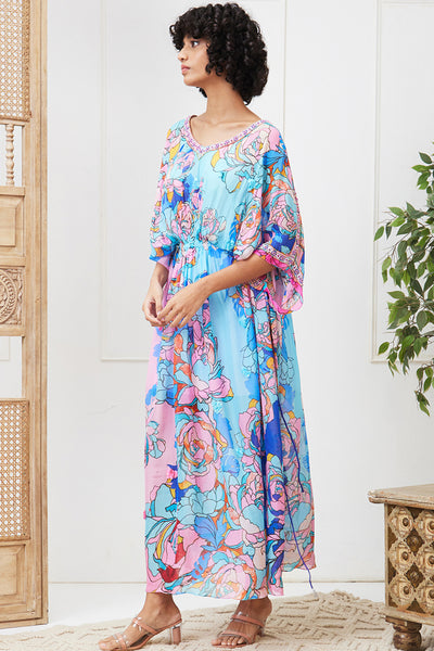 Sougat Paul Zaynab Embroidered Maxi dress indian designer wear online shopping melange singapore