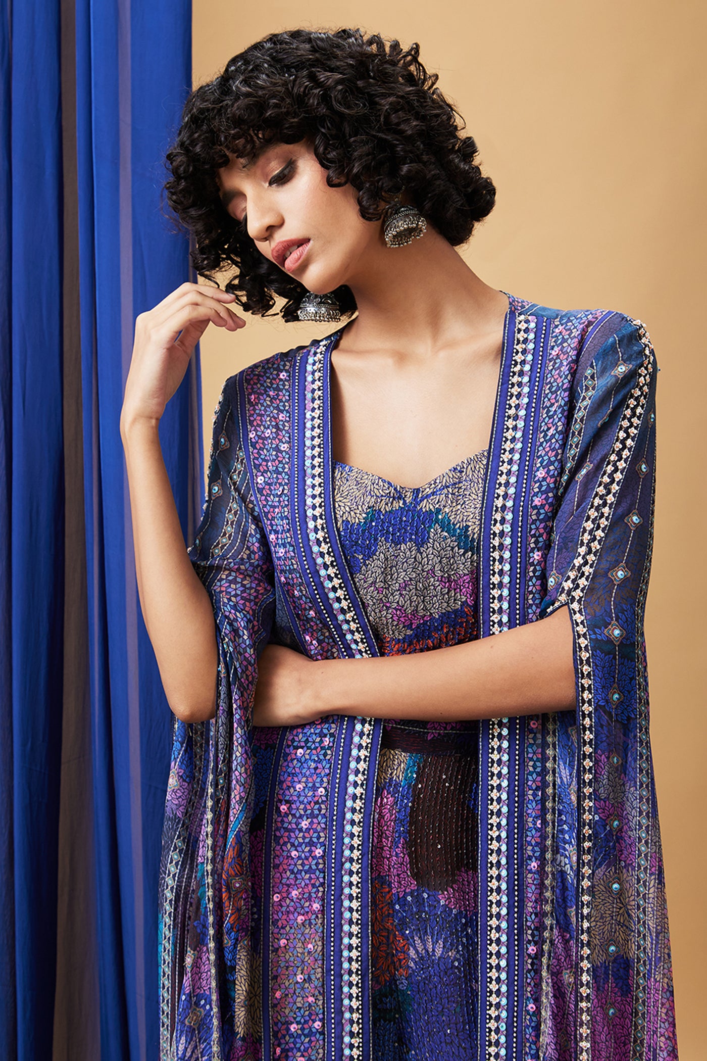 Sougat Paul Zaynab Sequin Co-Ord Set With Jacket indian designer wear online shopping melange singapore
