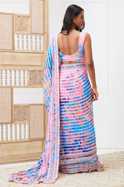 Sougat Paul Zaynab Sequin Pre- Drape Saree indian designer wear online shopping melange singapore