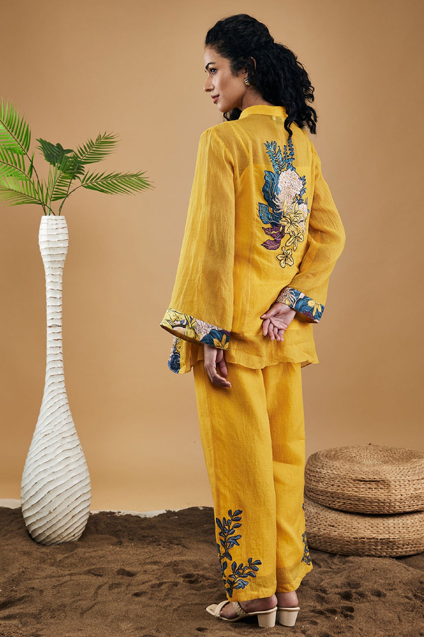 Sougat Paul Zinnia Applique Co-Ord Set indian designer wear online shopping melange singapore