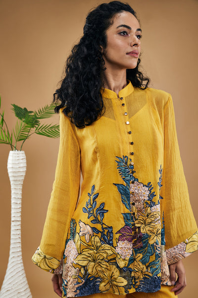 Sougat Paul Zinnia Applique Co-Ord Set indian designer wear online shopping melange singapore