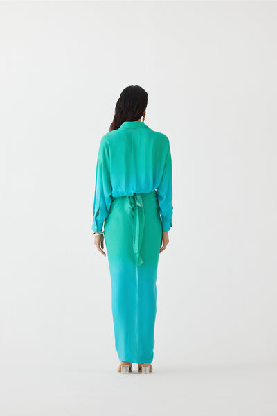 Studio Rigu Caspian Shirt Draped Dress indian designer wear online shopping melange singapore