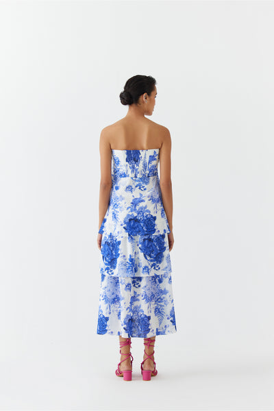 Studio Rigu Chintz Tiered Shoulder Dress indian designer wear online shopping melange singapore
