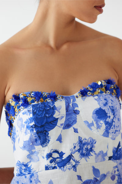 Studio Rigu Chintz Tiered Shoulder Dress indian designer wear online shopping melange singapore