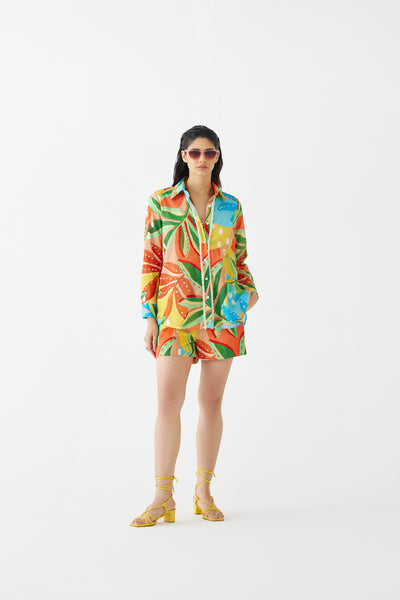 Studio Rigu Gir Shirt And Shorts indian designer wear online shopping melange singapore
