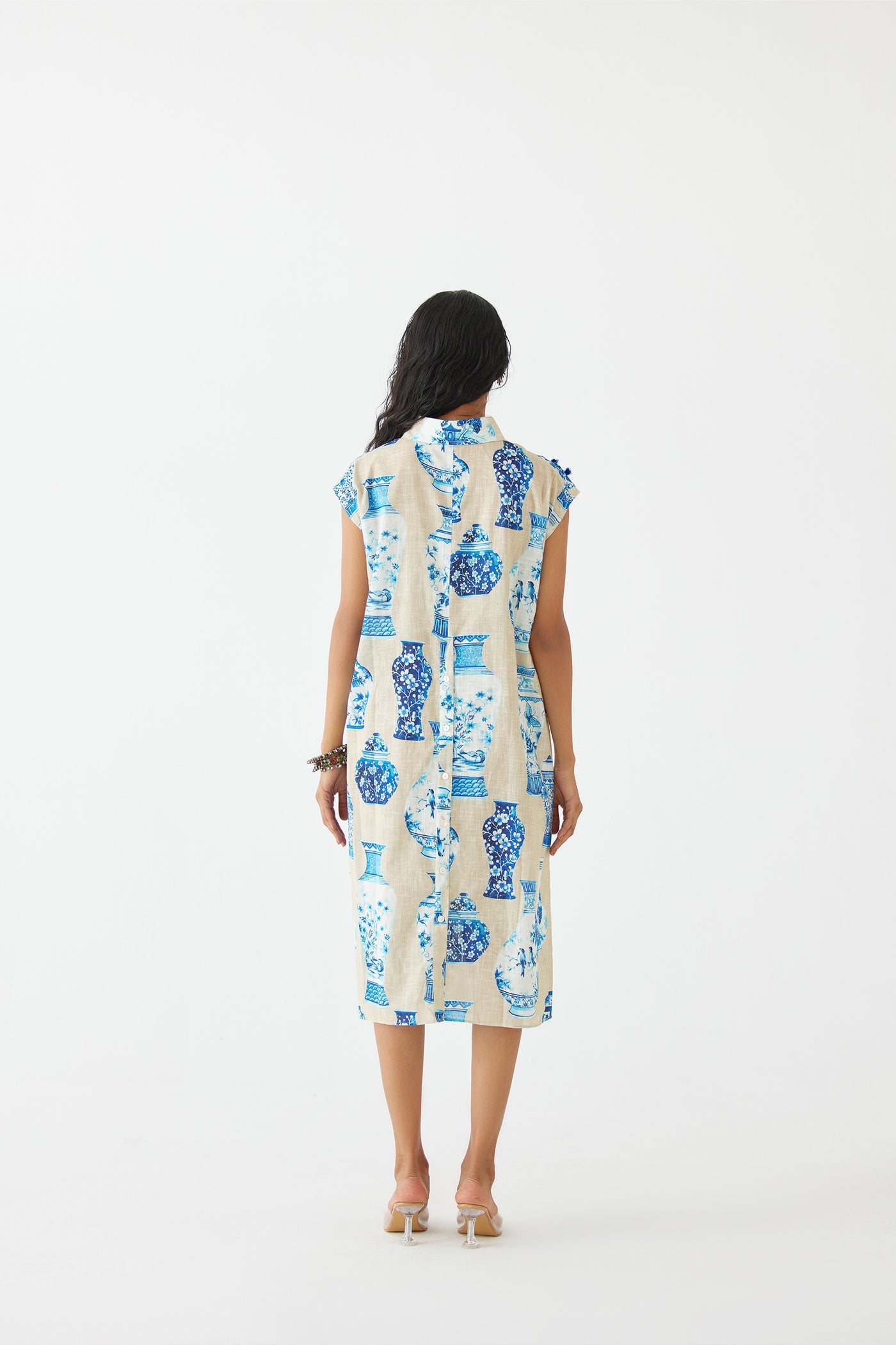 Studio Rigu Porcelain Knot Shirt Dress indian designer wear online shopping melange singapore
