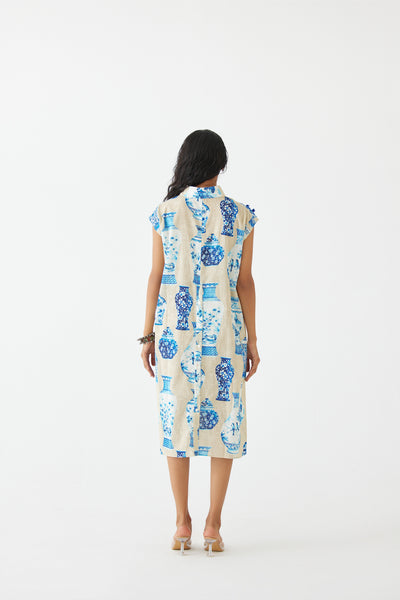 Studio Rigu Porcelain Knot Shirt Dress indian designer wear online shopping melange singapore