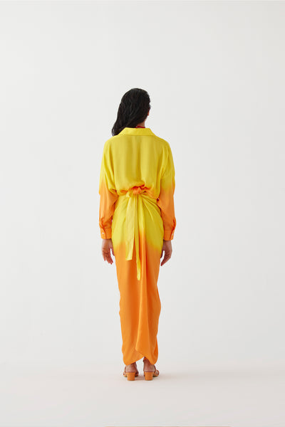Studio Rigu Twilight Shirt Draped Dress indian designer wear online shopping melange singapore
