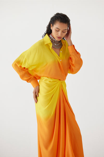 Studio Rigu Twilight Shirt Draped Dress indian designer wear online shopping melange singapore