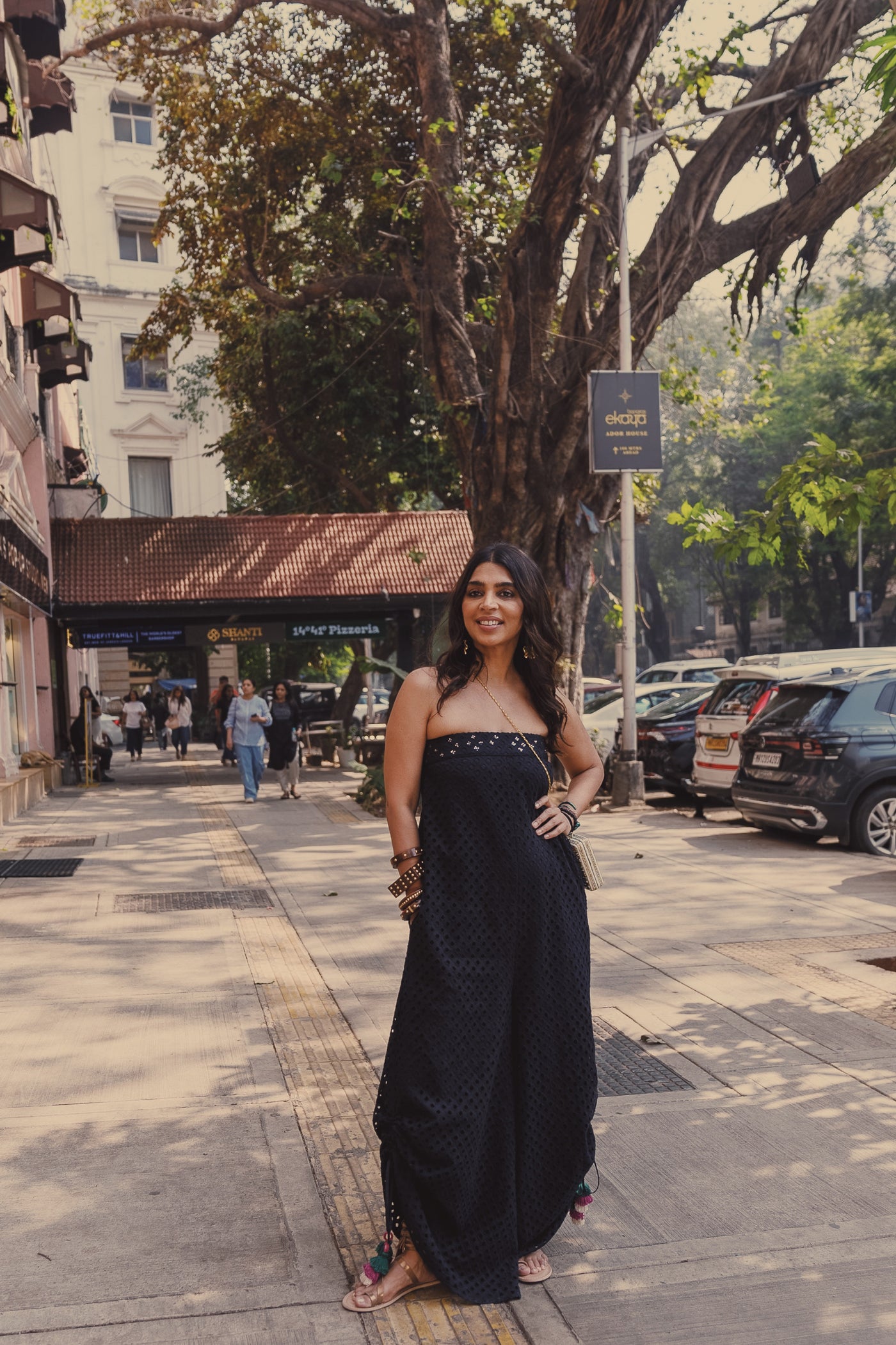 Style Junkie Black Schiffli Tube Jumpsuit indian designer wear online shopping melange singapore