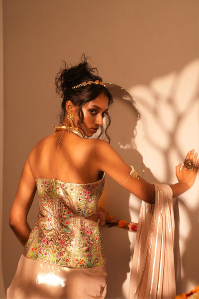 Style Junkie Gul-E-Nakshband Leather Corset indian designer wear online shopping melange singapore