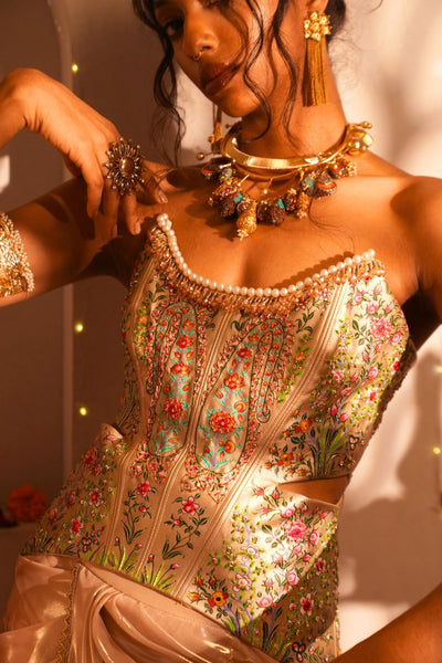 Style Junkie Gul-E-Nakshband Leather Corset indian designer wear online shopping melange singapore