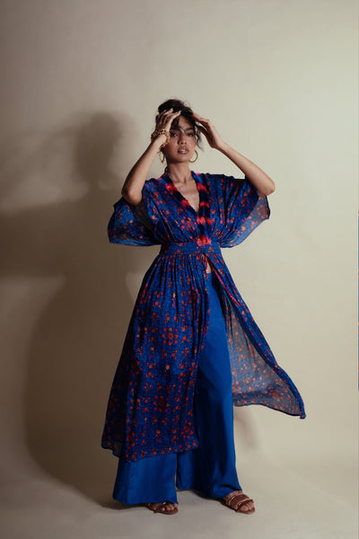 Style Junkie Ink Blue Flared Pants indian designer wear online shopping melange singapore