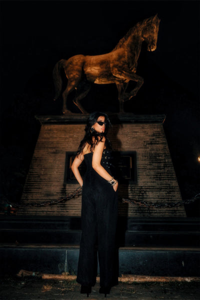 Style Junkie Midnight Edge Corset Jumpsuit indian designer wear online shopping melange singapore