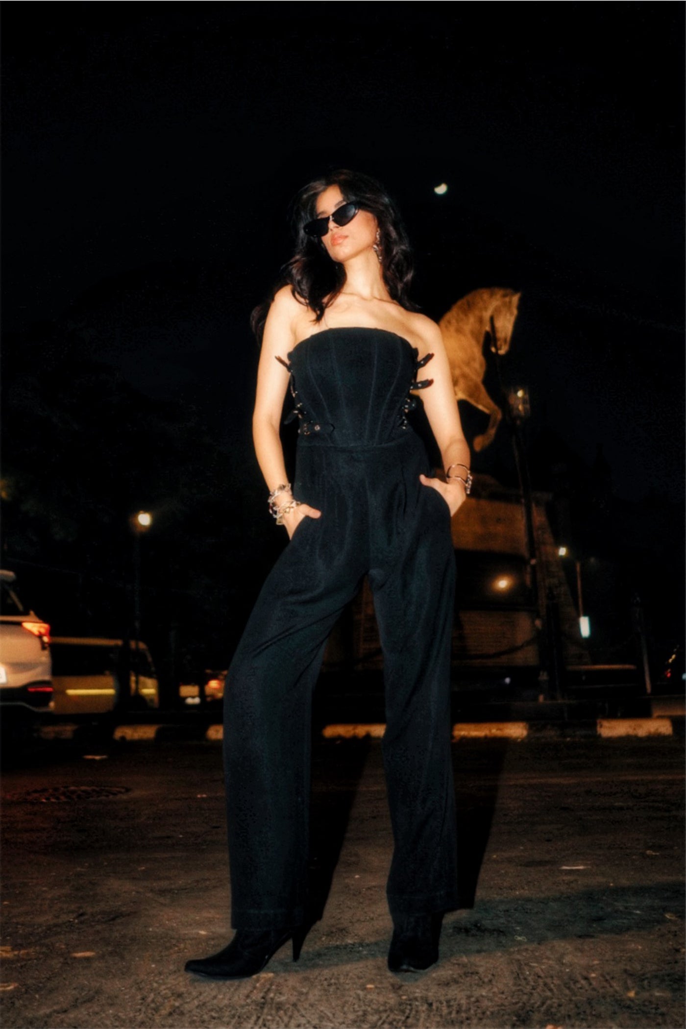 Style Junkie Midnight Edge Corset Jumpsuit indian designer wear online shopping melange singapore