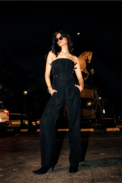 Style Junkie Midnight Edge Corset Jumpsuit indian designer wear online shopping melange singapore