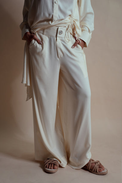 Style Junkie Sea-salt Flared Pants indian designer wear online shopping melange singapore