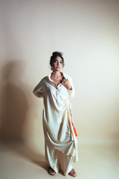 Style Junkie Sea Salt Long Shirt Dress indian designer wear online shopping melange singapore
