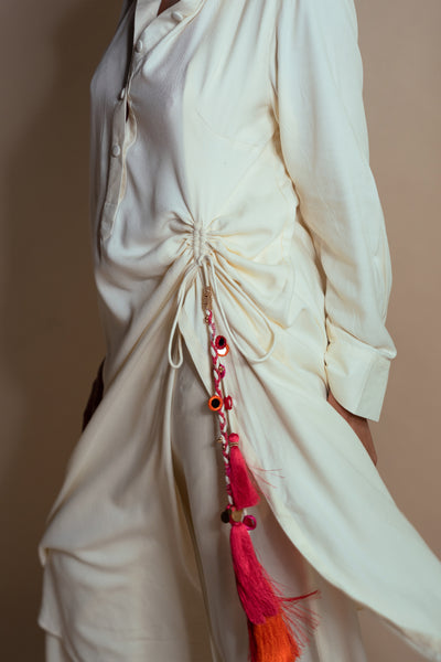 Style Junkie Sea Salt Long Shirt Dress indian designer wear online shopping melange singapore

