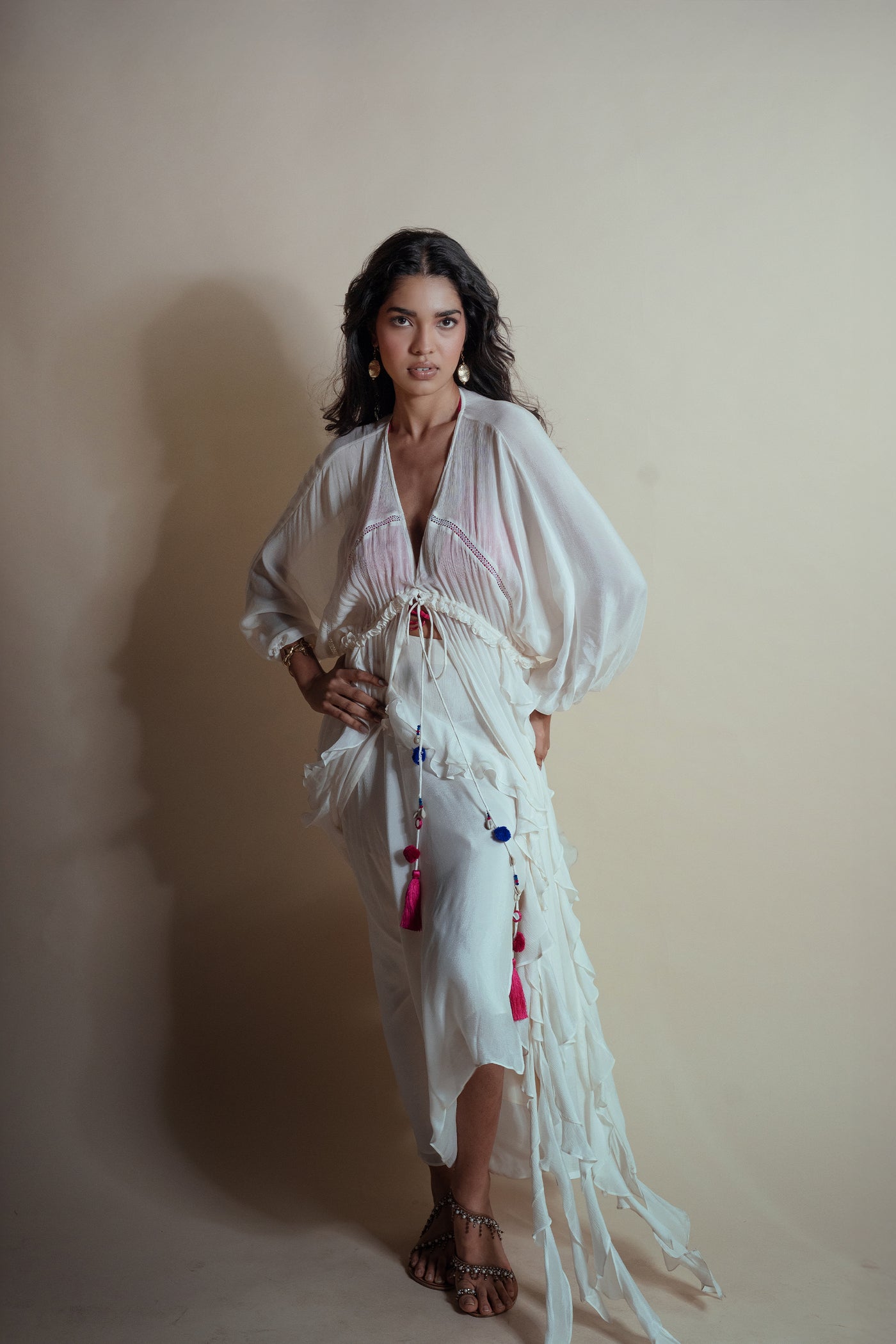 Style Junkie Vanilla Cascade Ruffle Skirt indian designer wear online shopping melange singapore